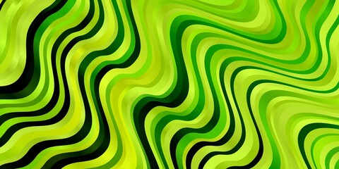 Light Green, Yellow vector pattern with wry lines. Colorful abstract illustration with gradient curves. Pattern for business booklets, leaflets