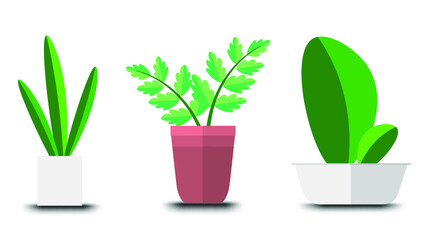 flowerpot icons vector, Doodle house plants