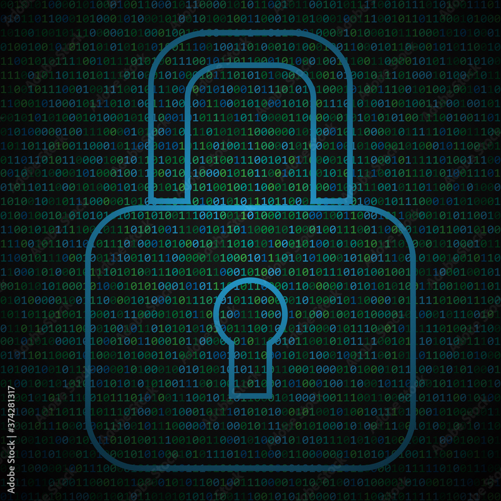 Aufkleber data safe abstract background with binary code