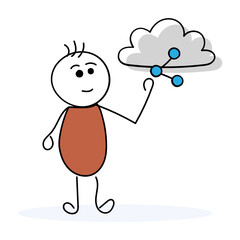 
Vector of shared cloud, editable illustration of cloud computing 
