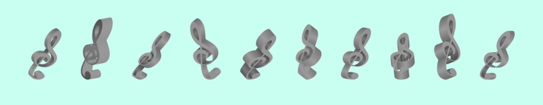 set of various musical note icon design templates. vector illustration