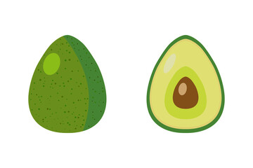EPS 10 vector. An avocado made in simple flat style isolated on white background. Good for projects.