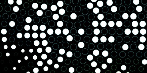 Dark Blue, Green vector backdrop with dots. Abstract colorful disks on simple gradient background. Pattern for wallpapers, curtains.