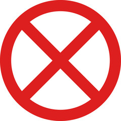 Prohibited simple red sign icon