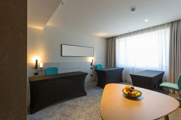 Small office hotel room interior