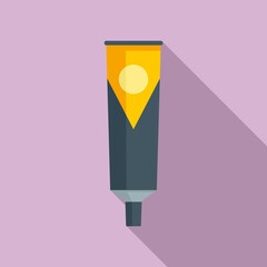 Shoe repair glue tube icon. Flat illustration of shoe repair glue tube vector icon for web design