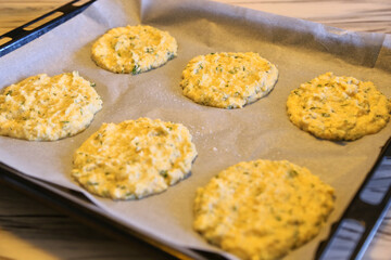 vegetable pancake ready to be baked
