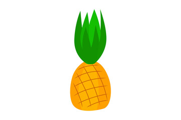 EPS 10 vector. A pineapple isolated on white background. Single fruit as an element of design.