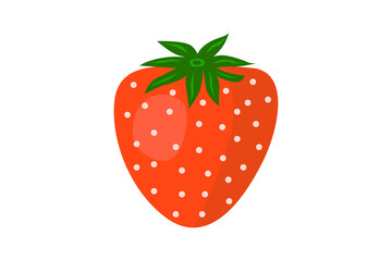 EPS 10 vector.  A strawberry isolated on white background. A berry made in flat style. Good for projects.