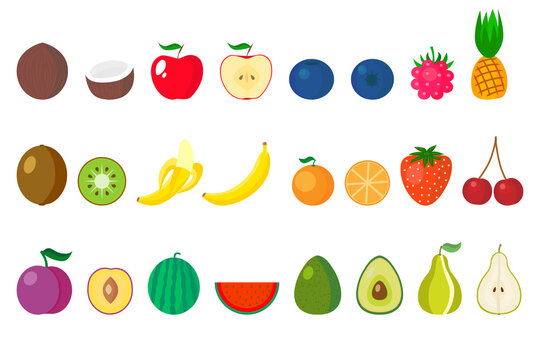 EPS 10 vector. A set of fruits isolated on white background. Good for package or another projects.