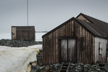 Abandoned British Base W on Detaille Island, Antarctica