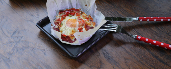 dried meat fried egg breakfast traditional turkish breakfast food