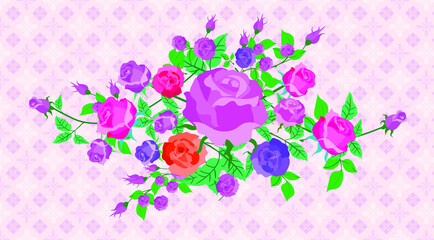 vector rose pattern, Ornament can be used for printing on packaging, fabric, wallpaper, tiles. Decorative texture for background