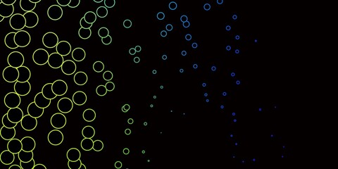 Dark Multicolor vector background with circles. Illustration with set of shining colorful abstract spheres. Design for your commercials.