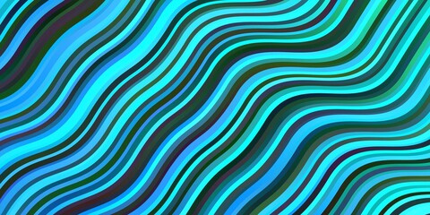 Dark BLUE vector backdrop with bent lines. Colorful illustration in abstract style with bent lines. Pattern for ads, commercials.
