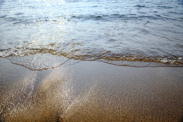 The bubble wave on the sand.