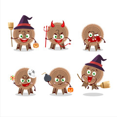 Halloween expression emoticons with cartoon character of bronze medals ribbon
