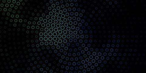 Dark Blue, Green vector pattern with circles. Modern abstract illustration with colorful circle shapes. New template for your brand book.