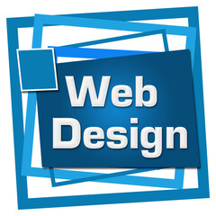 Web Design Blue Random Borders Square Shapes 