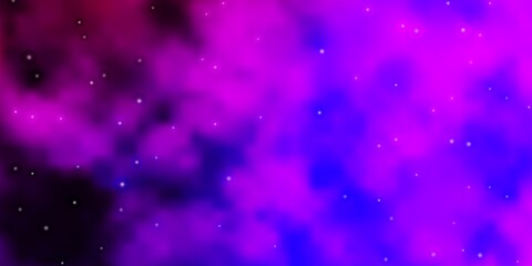 Light Purple vector background with small and big stars. Decorative illustration with stars on abstract template. Best design for your ad, poster, banner.