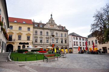 A square in Mödling - a town and capital of the Austrian district of the same name located...