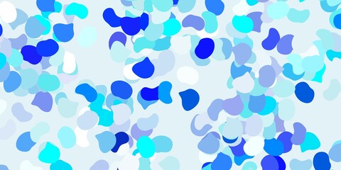 Fototapeta na wymiar Light blue vector backdrop with chaotic shapes.