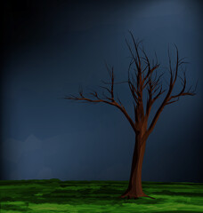 Obraz na płótnie Canvas abstract landscape with tree and storm