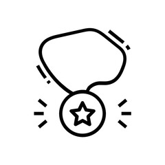 Bronze medal having star on it, distinction vector 