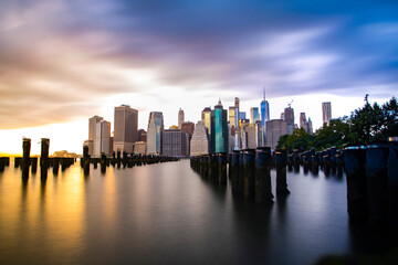 Magnificent panoramic views of New York City, long exposure with nd filter
