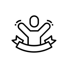 
A vector design of champion, trendy icon in line style 
