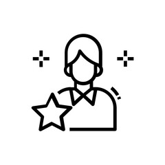 
Famous person, man with star icon design 
