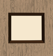 vector illustration abstract wood wall and empty frame