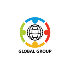 Global Group Logo Template Design Vector