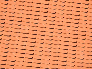 Oblique old orange roof tiles 