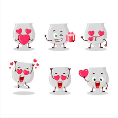 Silver trophy cartoon character with love cute emoticon