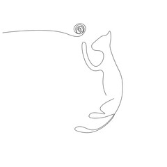 Cat line drawing vector illustration