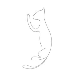 Cat animal silhouette line drawing vector illustration