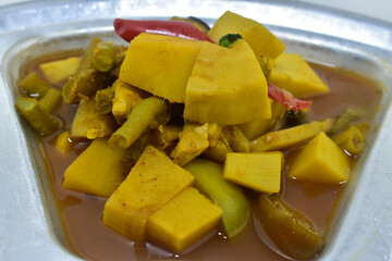 Thai food Fish kidney curry,Thai Fish Organs Sour Soup