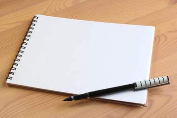 空白のノートとペン 企画、計画、資料の準備 blank notebook and pen to make a document to plan