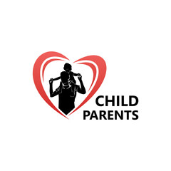 Child and Parents Logo Template Design Vector