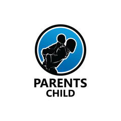 Child and Parents Logo Template Design Vector