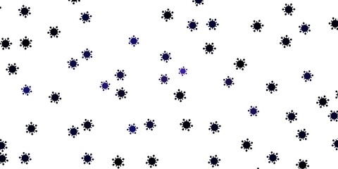 Light purple vector background with covid-19 symbols.