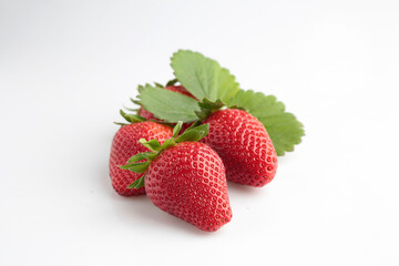 Strawberries isolated on white background.  