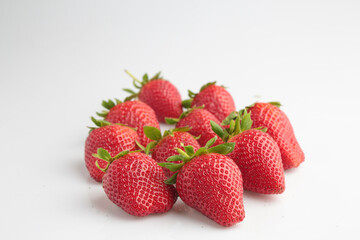 Strawberries isolated on white background.  