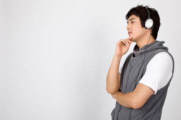 young man wearing headphones 