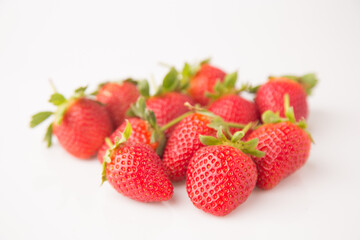 Strawberries isolated on white background.  