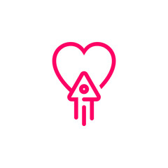 Rocket Love logo icon vector template, Creative design, Symbol