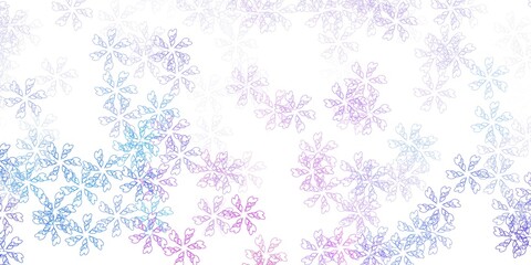 Light blue, red vector abstract backdrop with leaves.