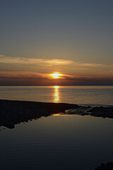 Obraz premium Sunset view from the sea. Gökçeada, Çanakkale Turkey