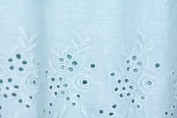 ฺBlue Lace fabric background, white lace fabric